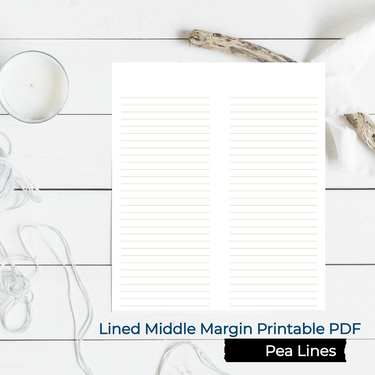 LINED/RULED MIDDLE MARGIN Book Binding Signature Printable-PDF