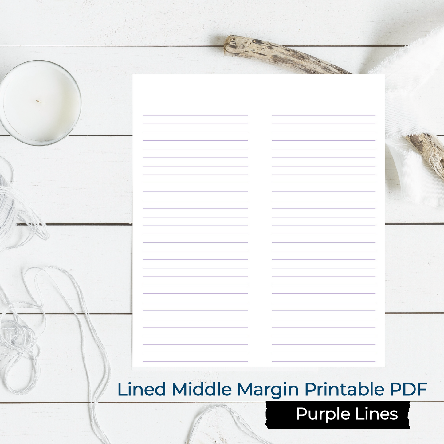 LINED/RULED MIDDLE MARGIN Book Binding Signature Printable-PDF