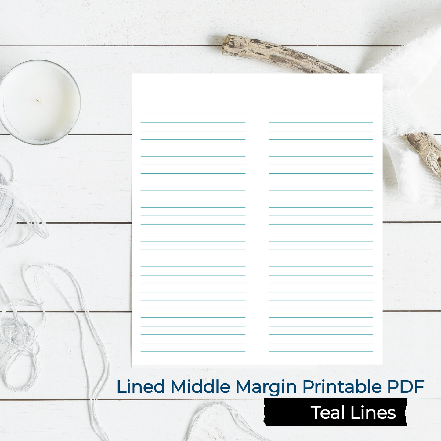 LINED/RULED MIDDLE MARGIN Book Binding Signature Printable-PDF