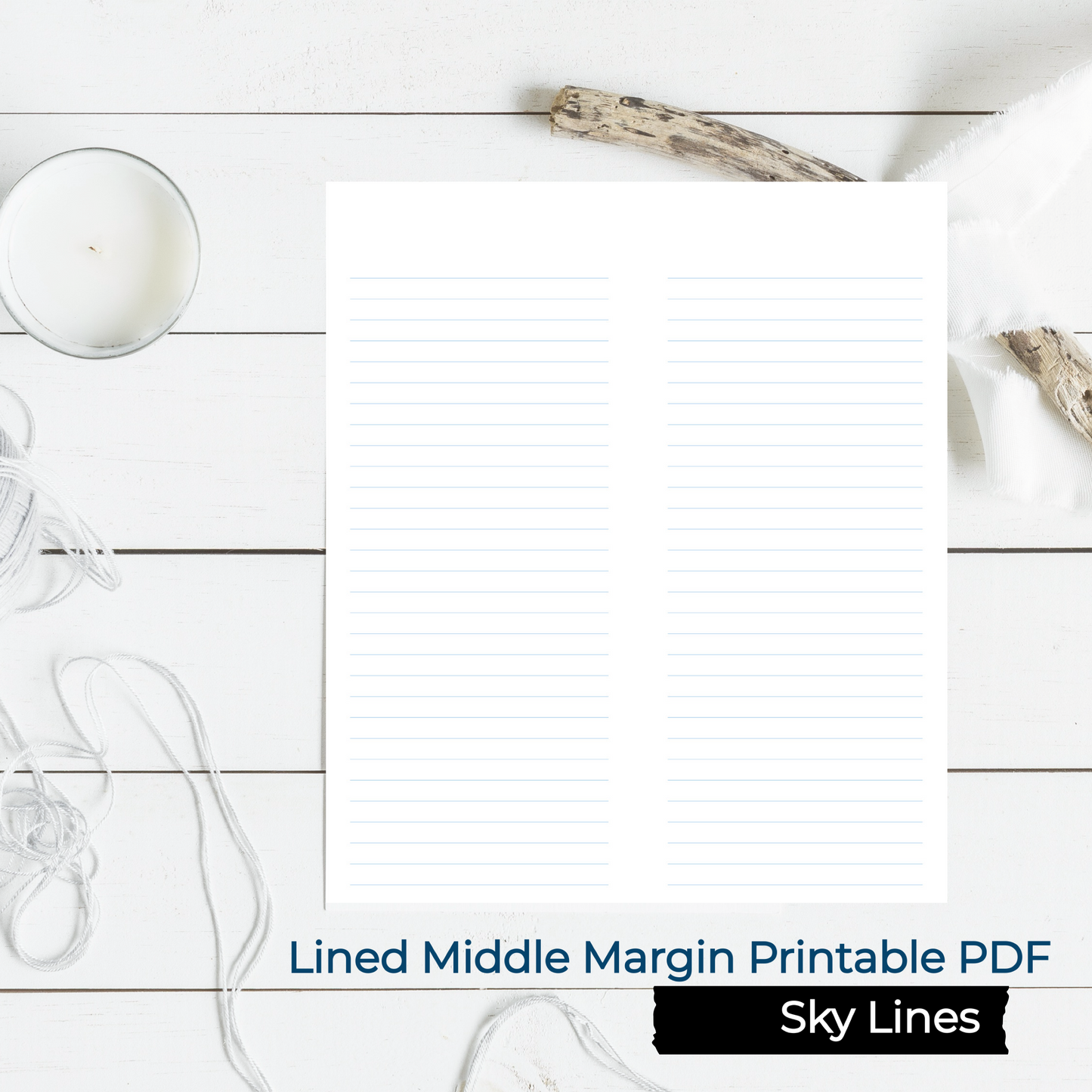 LINED/RULED MIDDLE MARGIN Book Binding Signature Printable-PDF