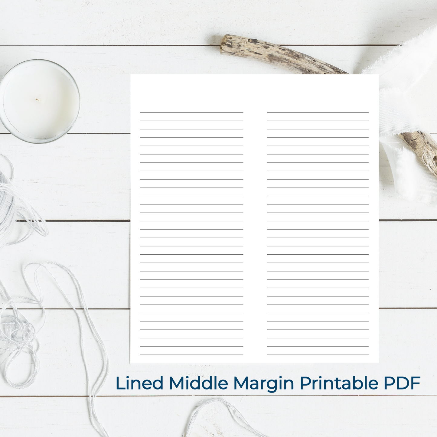 LINED/RULED MIDDLE MARGIN Book Binding Signature Printable-PDF