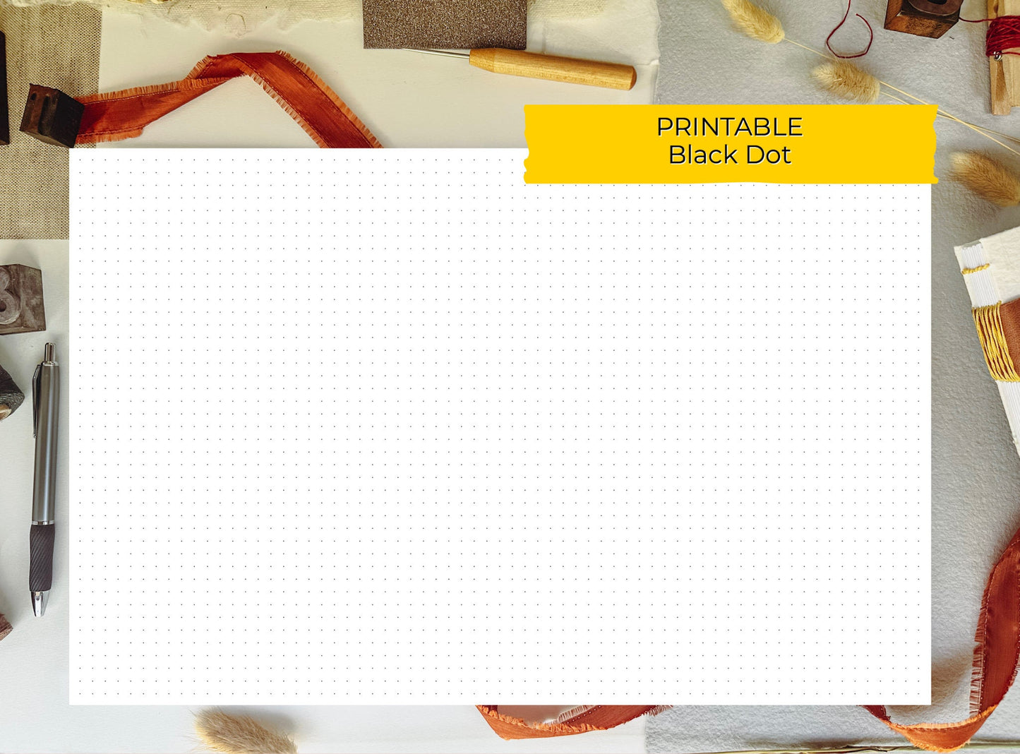 11 X 17 DOT Grid PRINTABLE Digital Book Binding Signature File - Black Dots