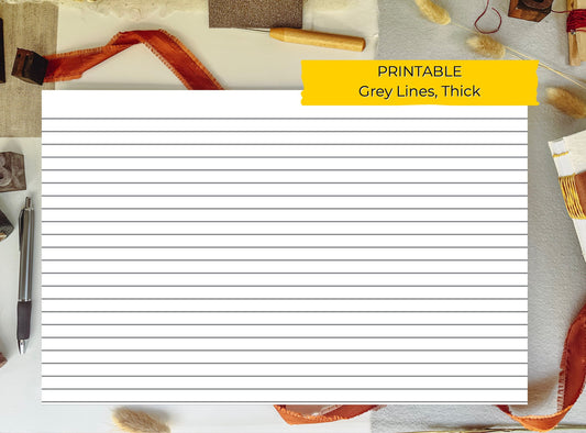 11 x 17 Thick To Edge LINED/RULED PRINTABLE Digital Book Binding Signature File - Grey Lines