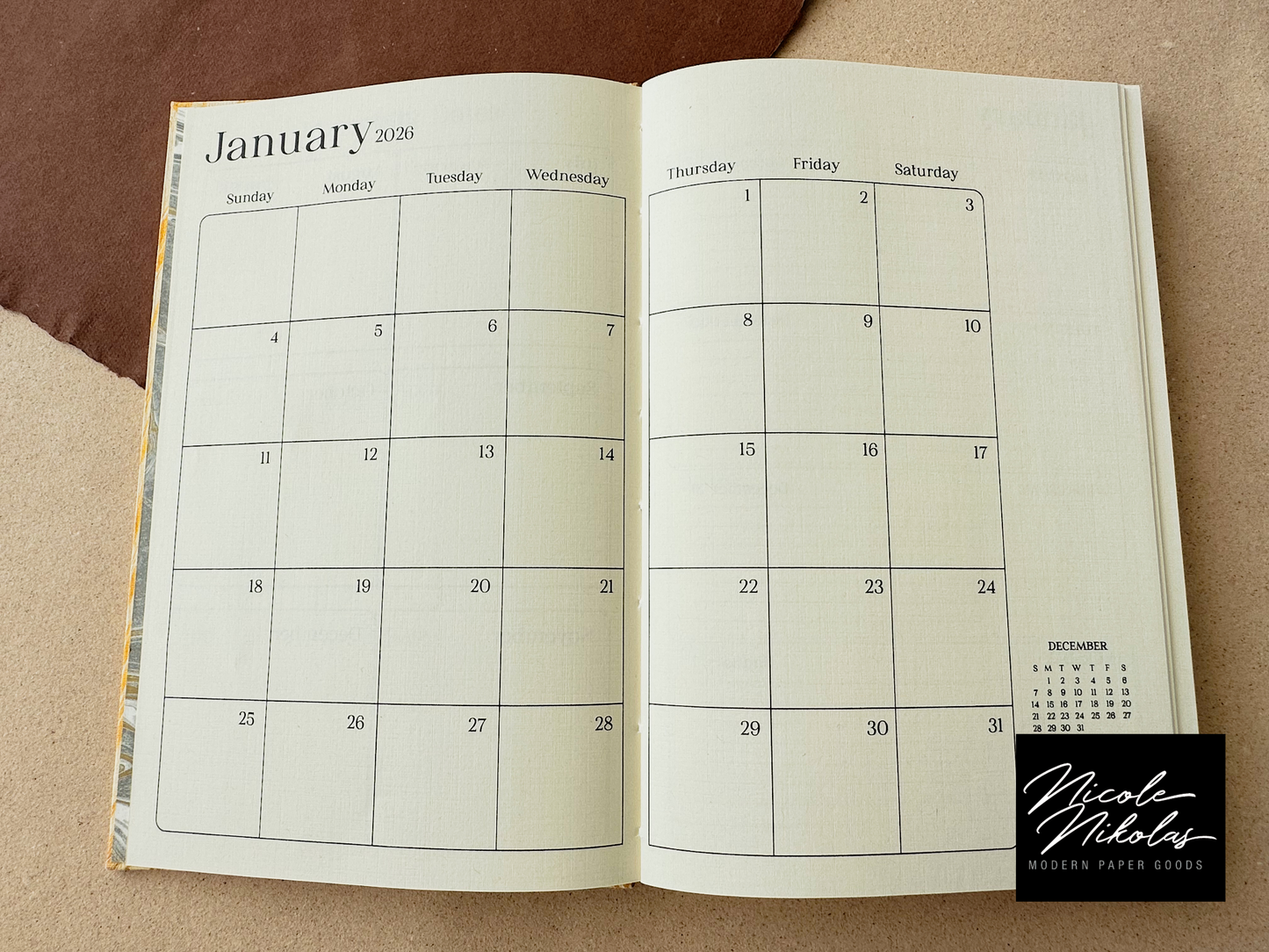 2026 Printable WEEKLY Planner Digital PDF - Book Binding Signatures