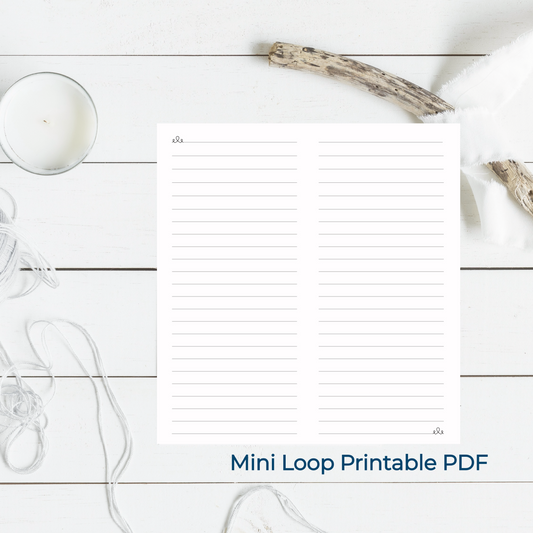 Mini LOOP Decorative Book Binding Signature Printable-PDF