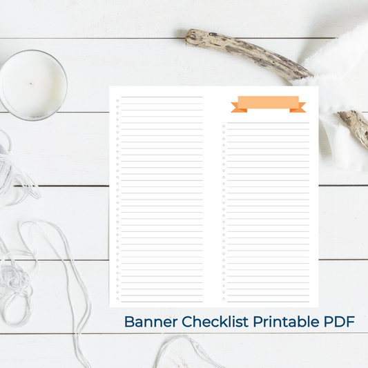 BANNER CHECKLIST Decorative Book Binding Signature Printable-PDF