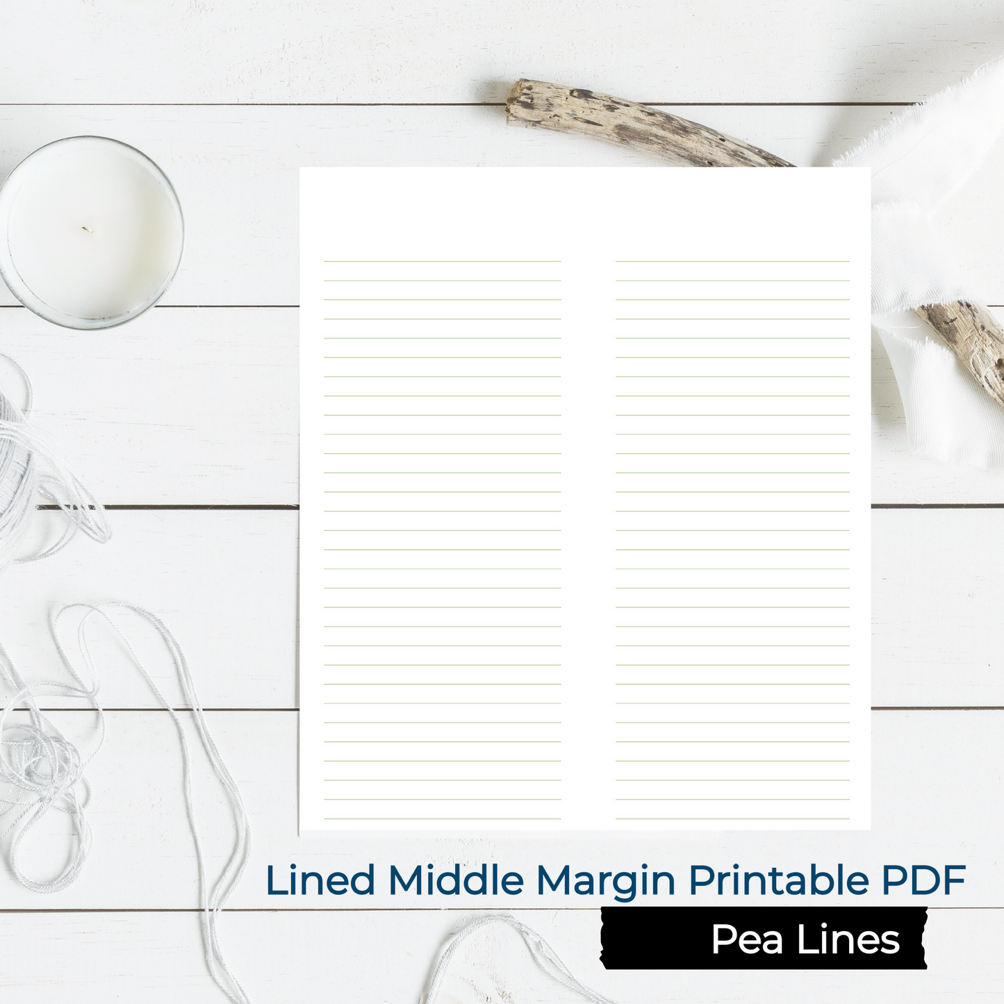 LINED/RULED MIDDLE MARGIN  Book Binding Signature Printable-PDF