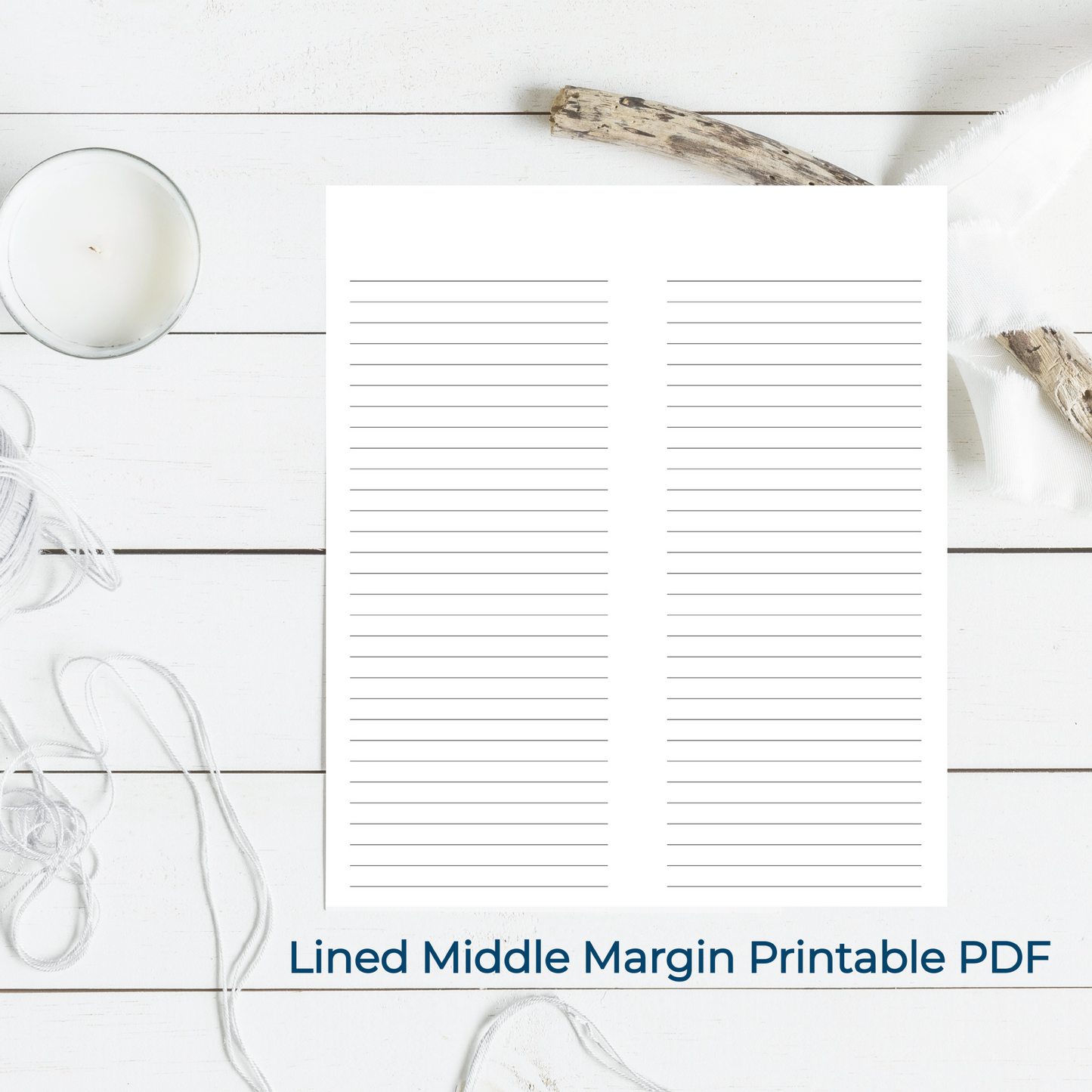 LINED/RULED MIDDLE MARGIN  Book Binding Signature Printable-PDF